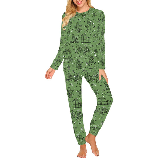 Green Christmas Women's Pajama Set