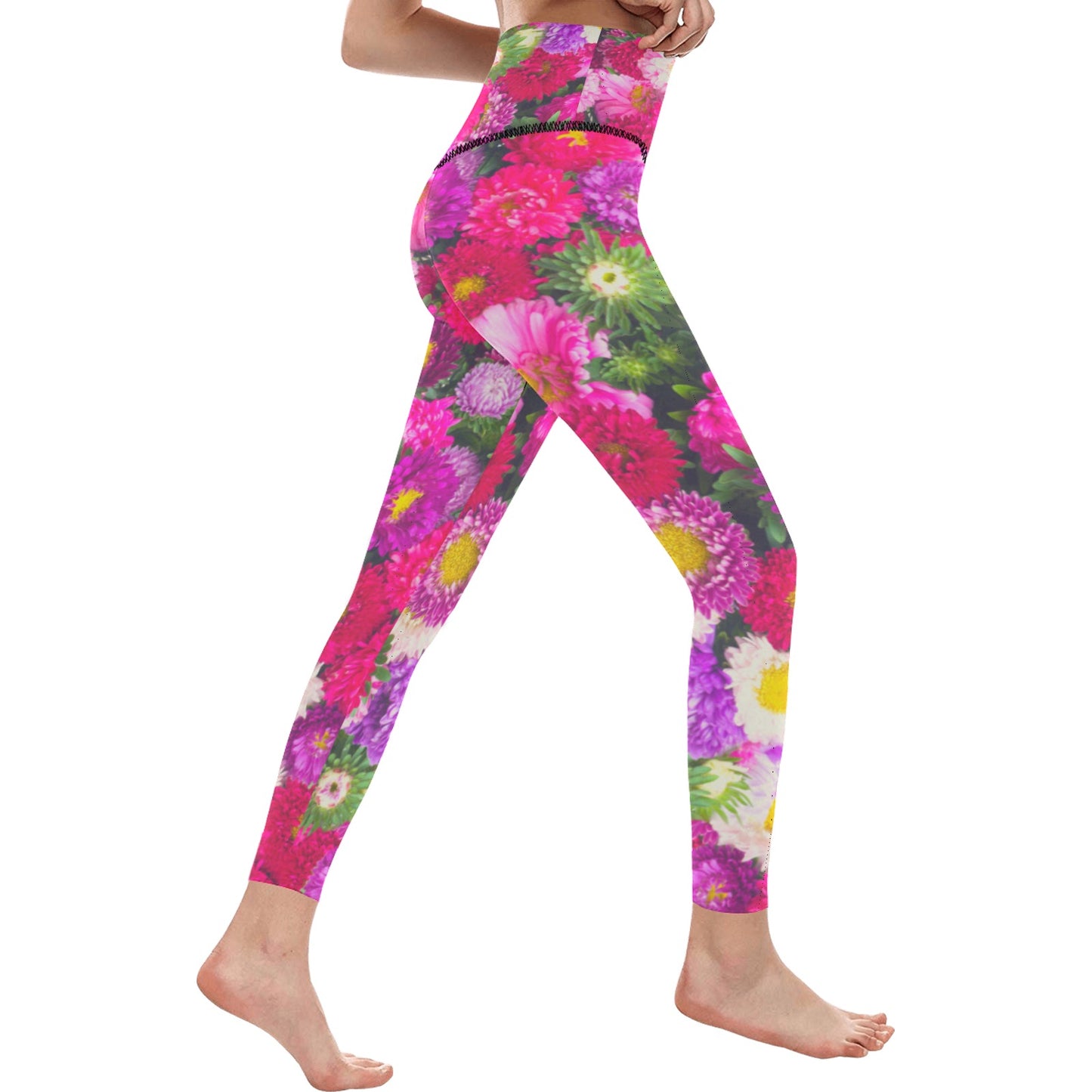 Pink Flow Women's High-Waisted Leggings