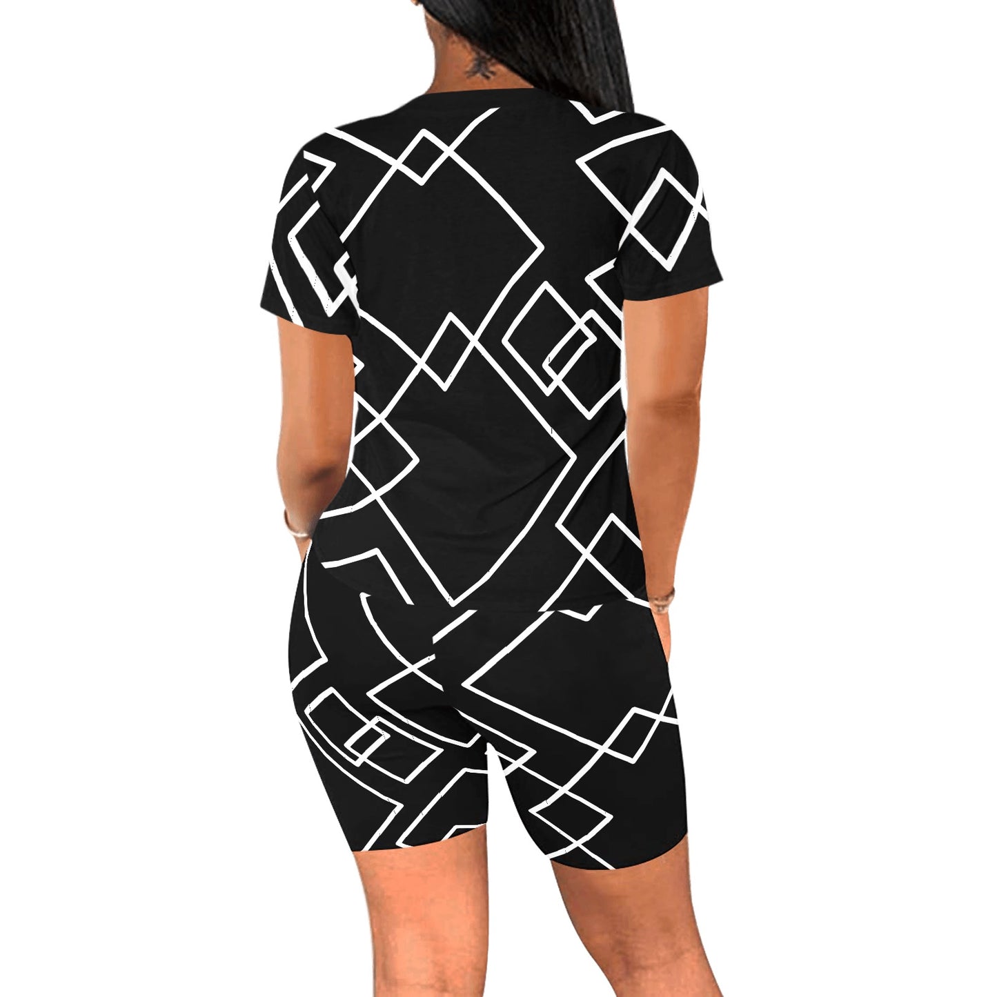 Black Squared Women's Short Set