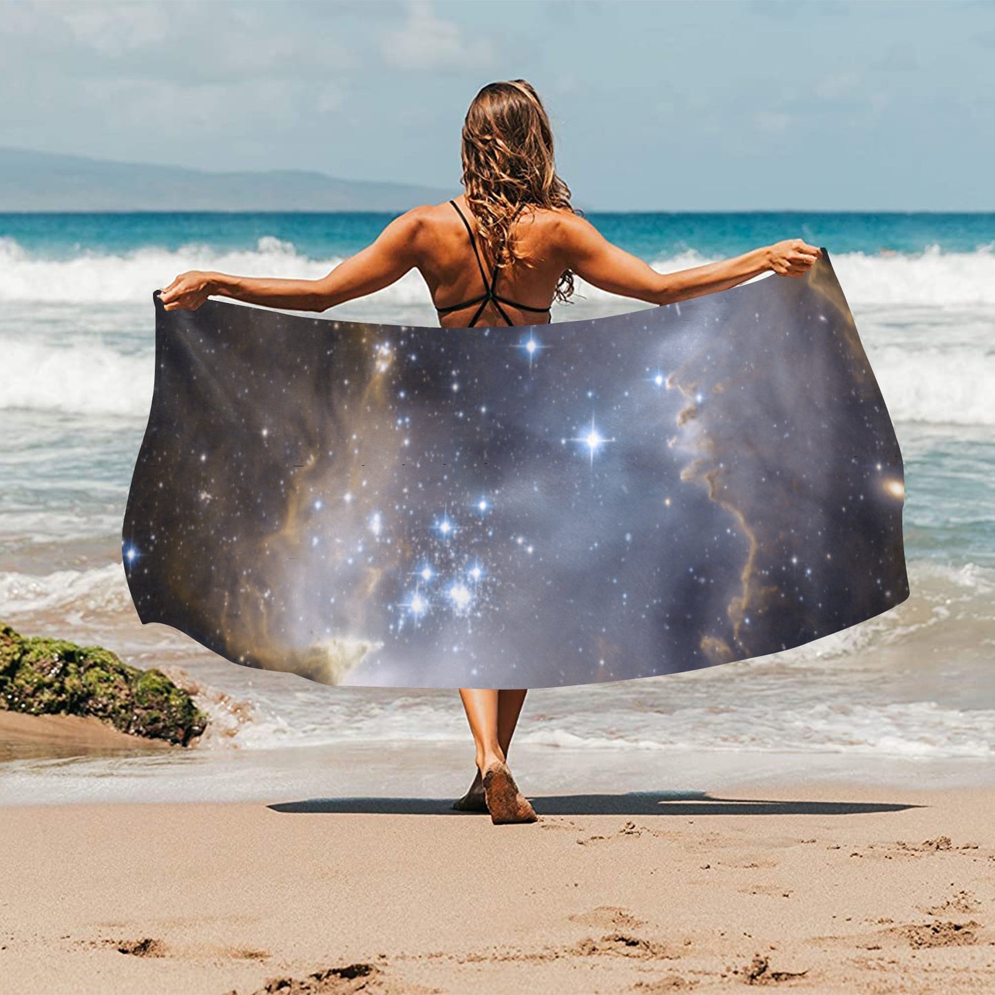 Night Galaxy Beach Towel 32"x 71"