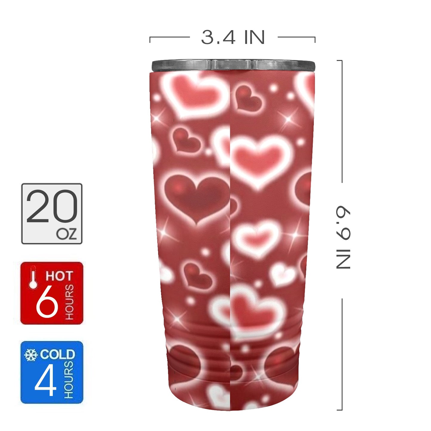 Red Valentine’s Day 20oz Insulated Stainless Steel Mobile Tumbler