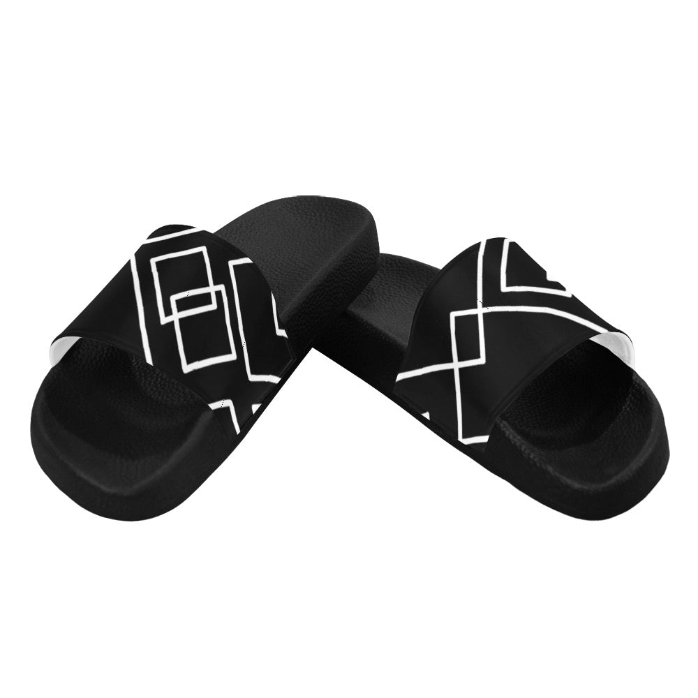 Black Squared Women's Slides