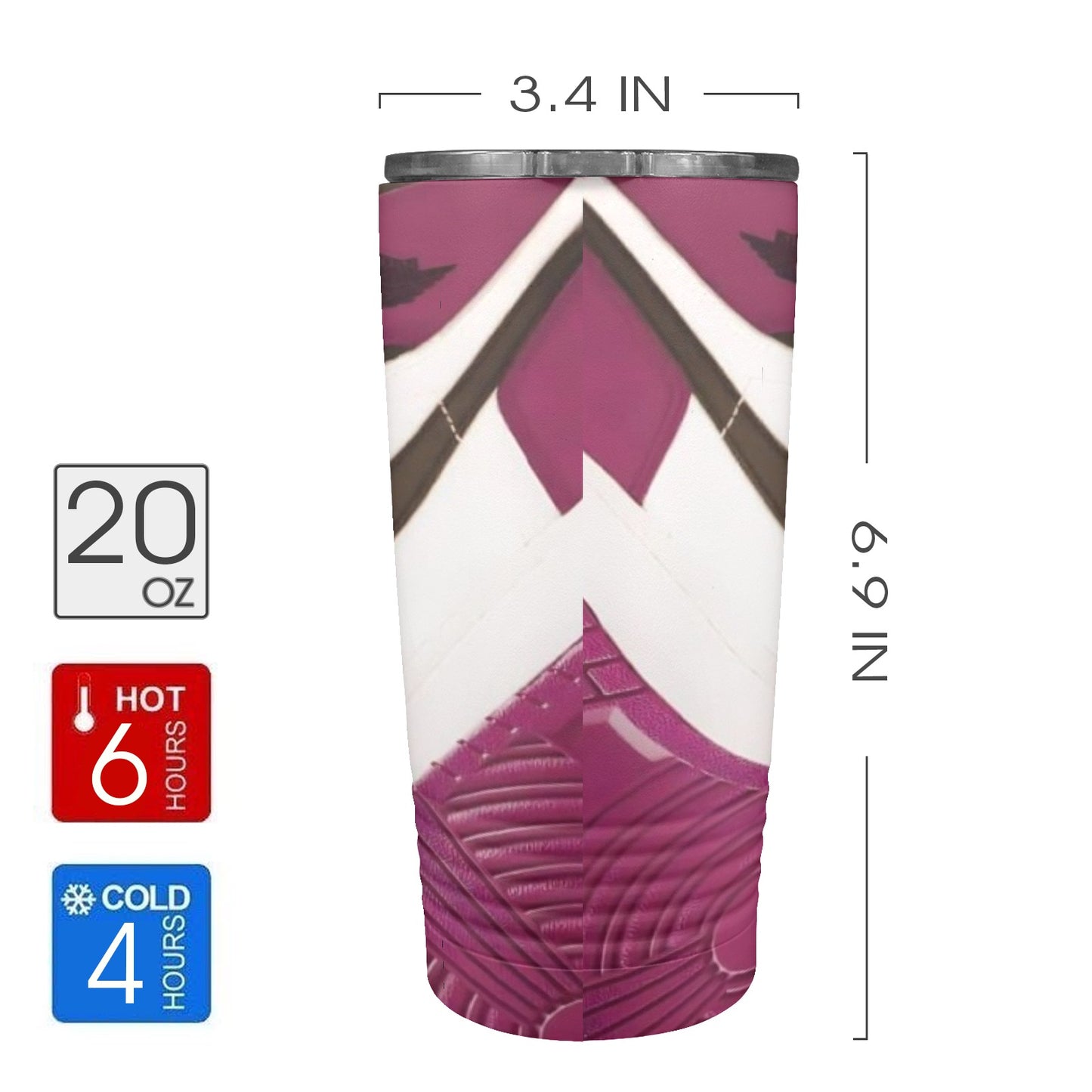 Purple and White Sneakers 20oz Insulated Stainless Steel Mobile Tumbler