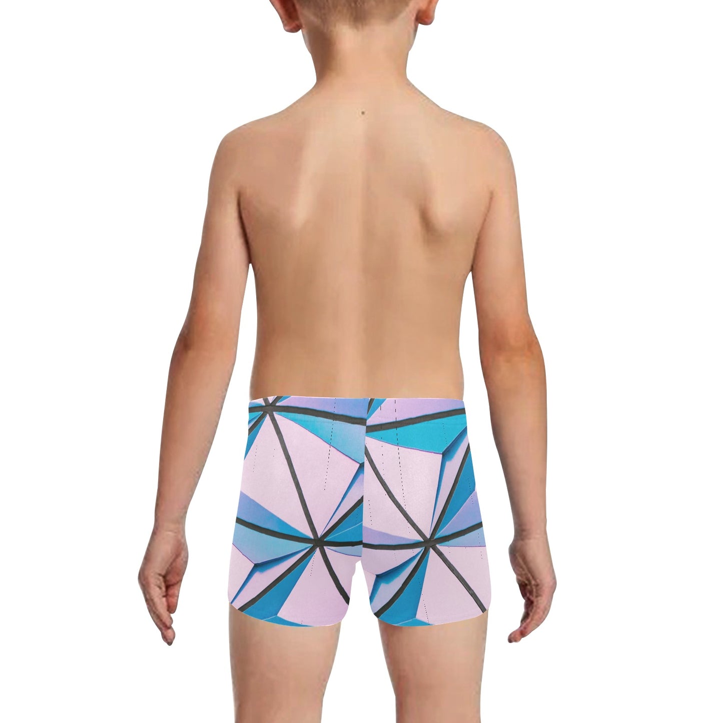 pink Abstract Little Boys' Swimming Trunks