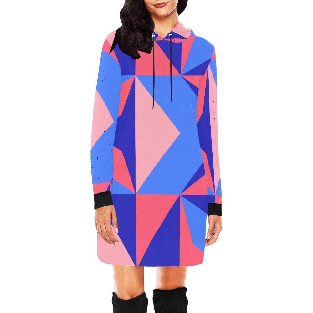 Color Abstract Hoodie Mini Dress