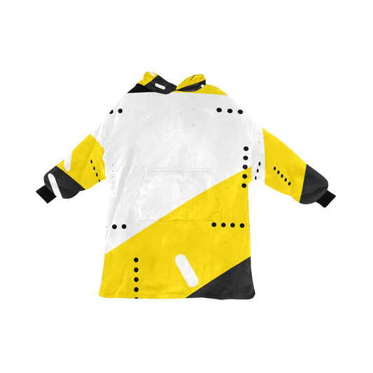 Black & Yellow Blanket Hoodie for Adults