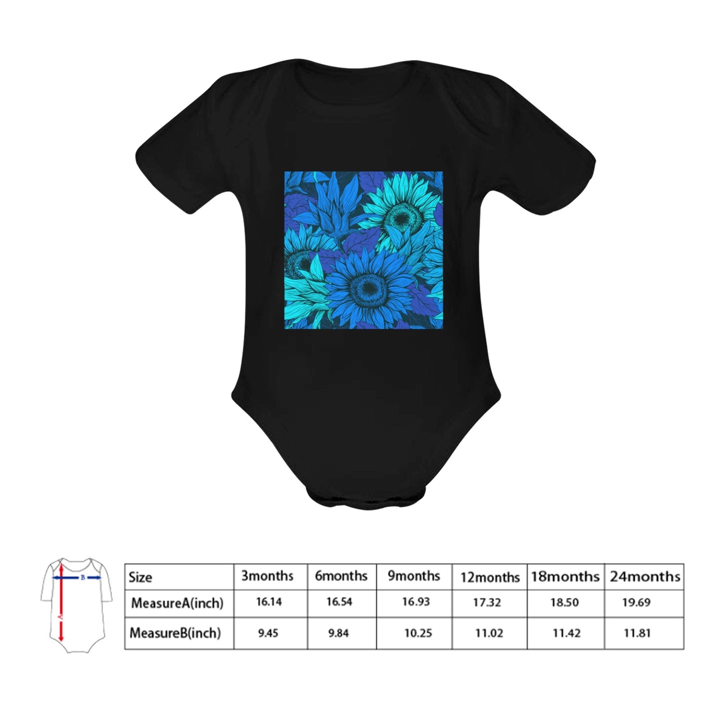 Blue Flow Baby Onesie