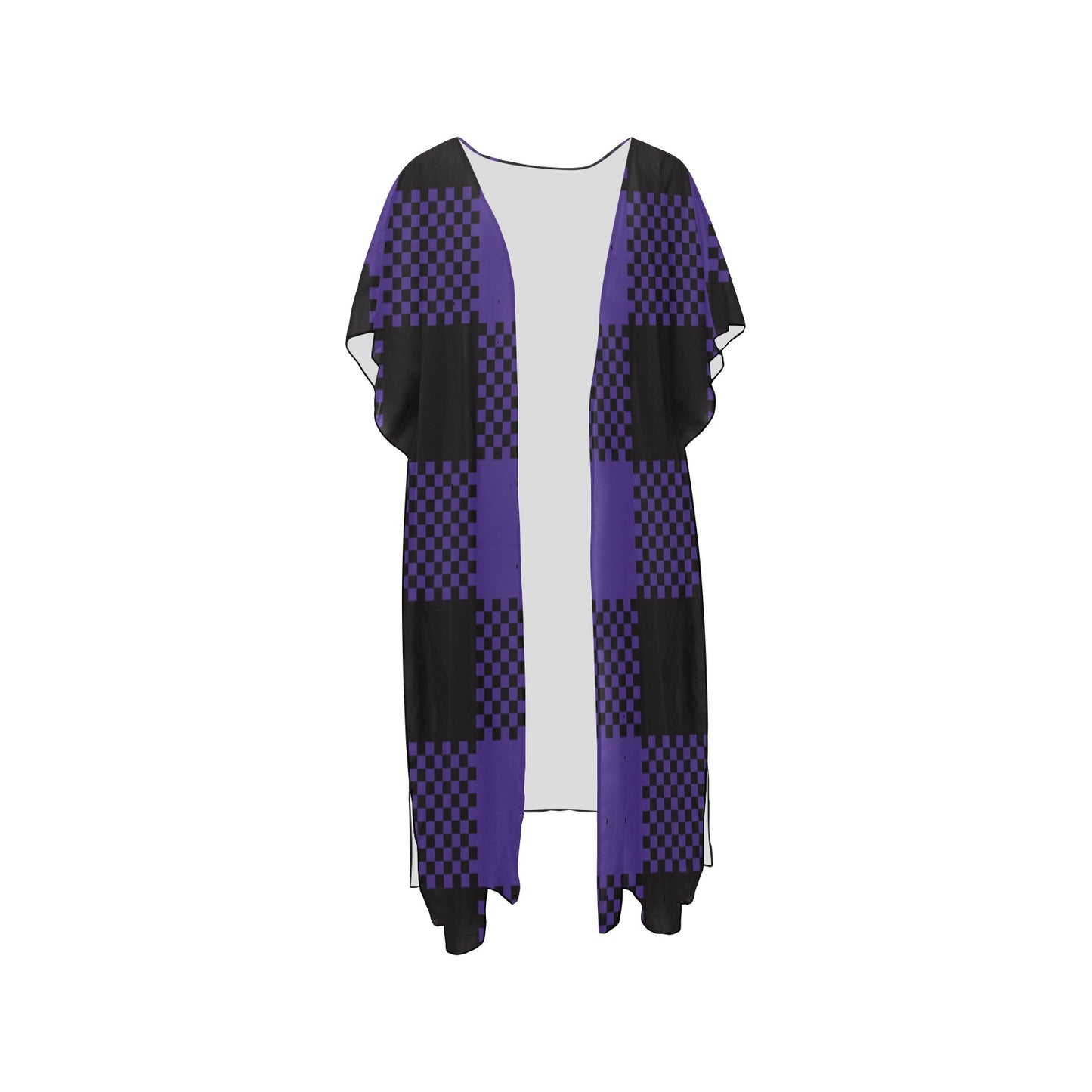 Purple & Black Chiffon Cover Up