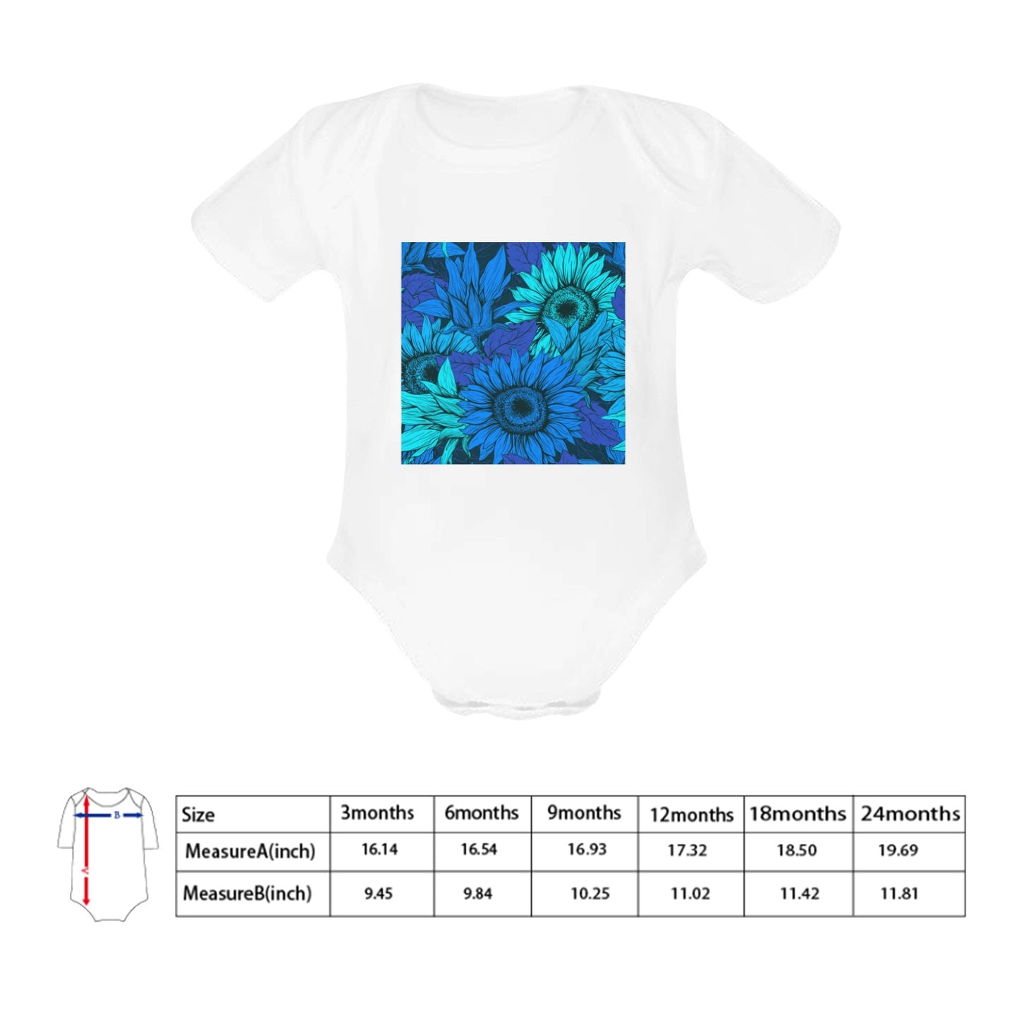 Blue Flow Baby Onesie