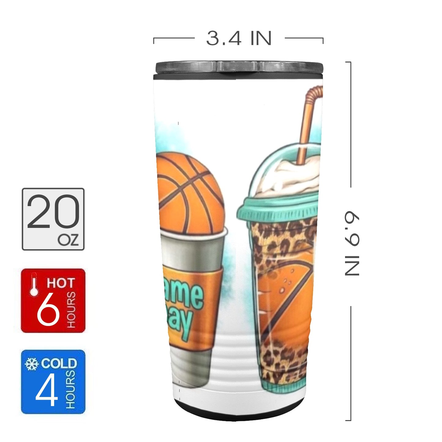 Game Day 20oz Insulated Stainless Steel Mobile Tumbler