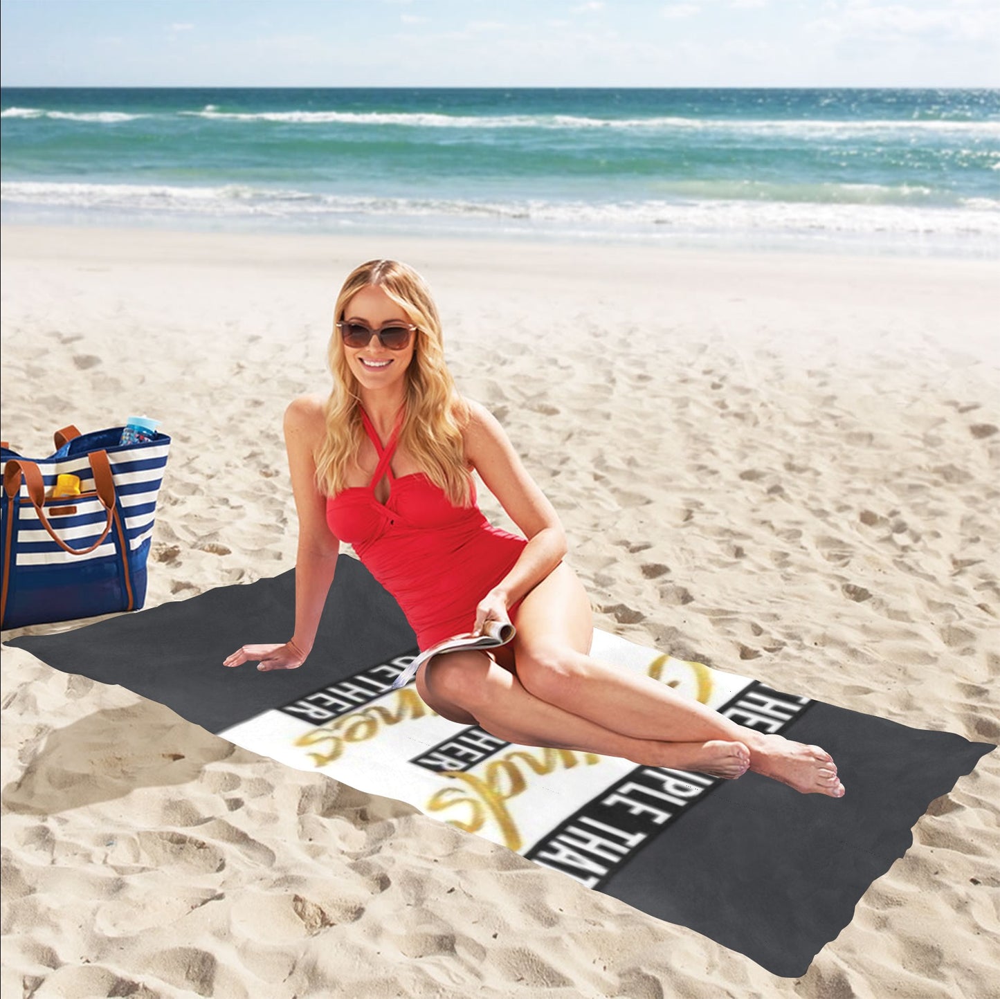 The Couple Grinds Beach Towel 32"x 71"