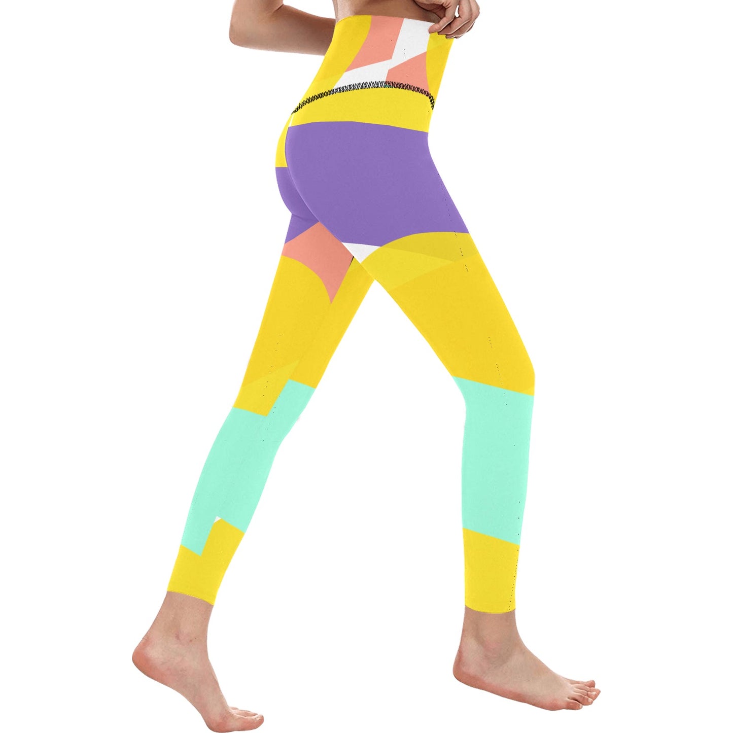 Multi Colored Women's High-Waisted Leggings