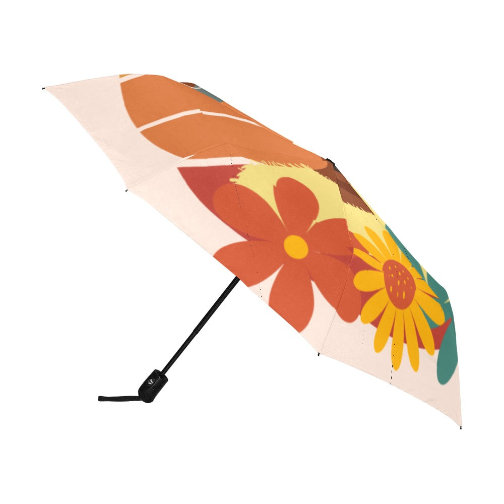 Melanin Flowers Anti-UV Auto-Foldable Umbrella