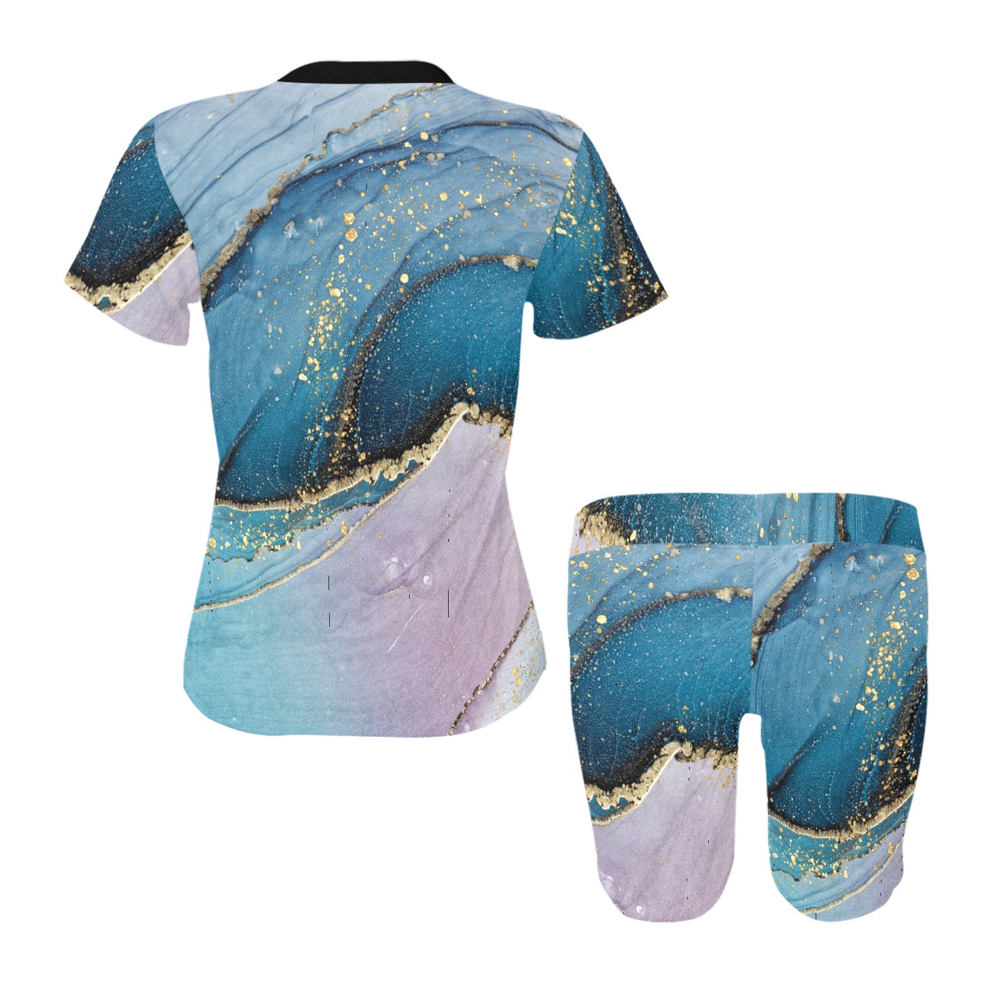 Bluish Marble Women's Short Set