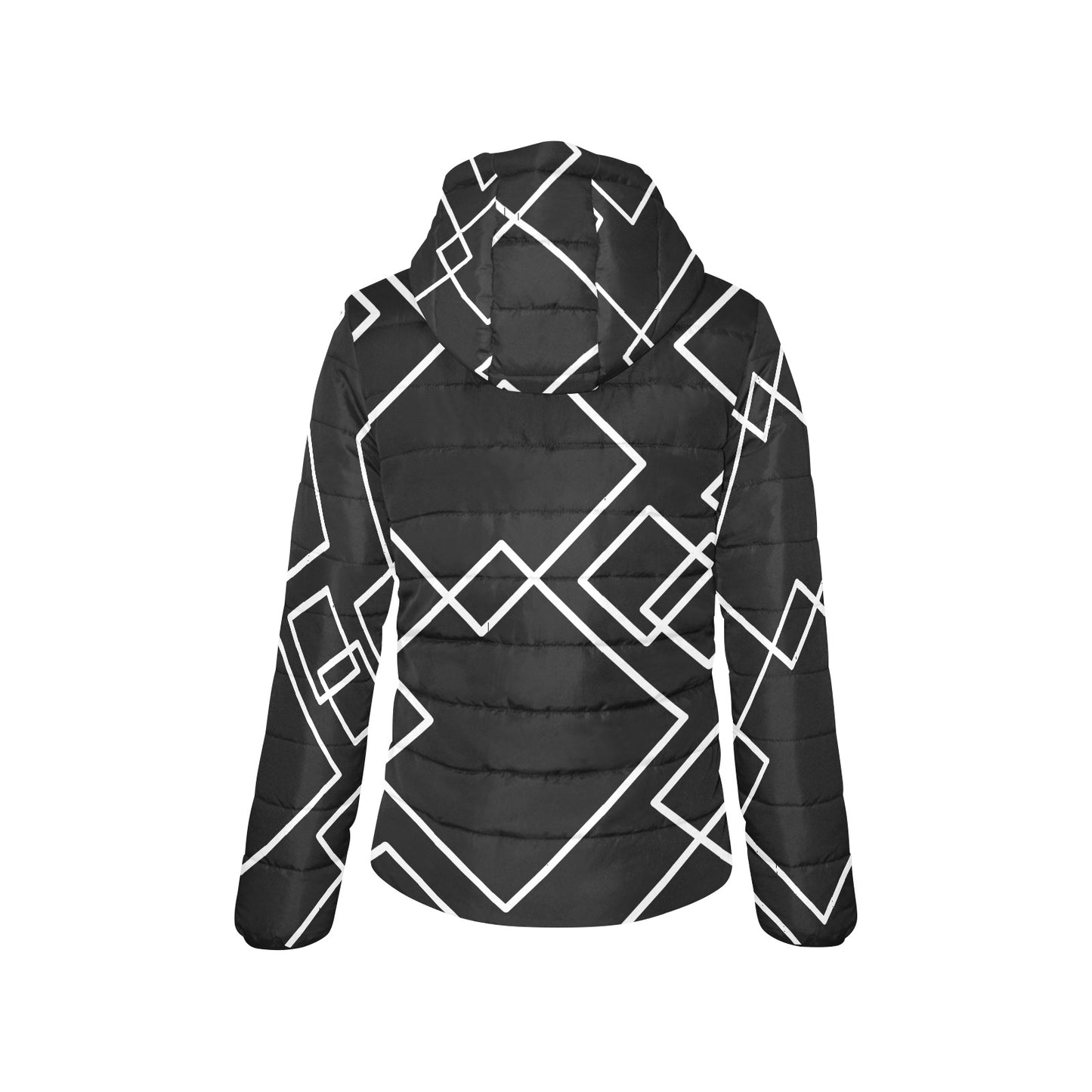 Black Squared Women's Hooded Jacket