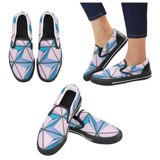 Pink Abstract Women's Slip-on Shoes