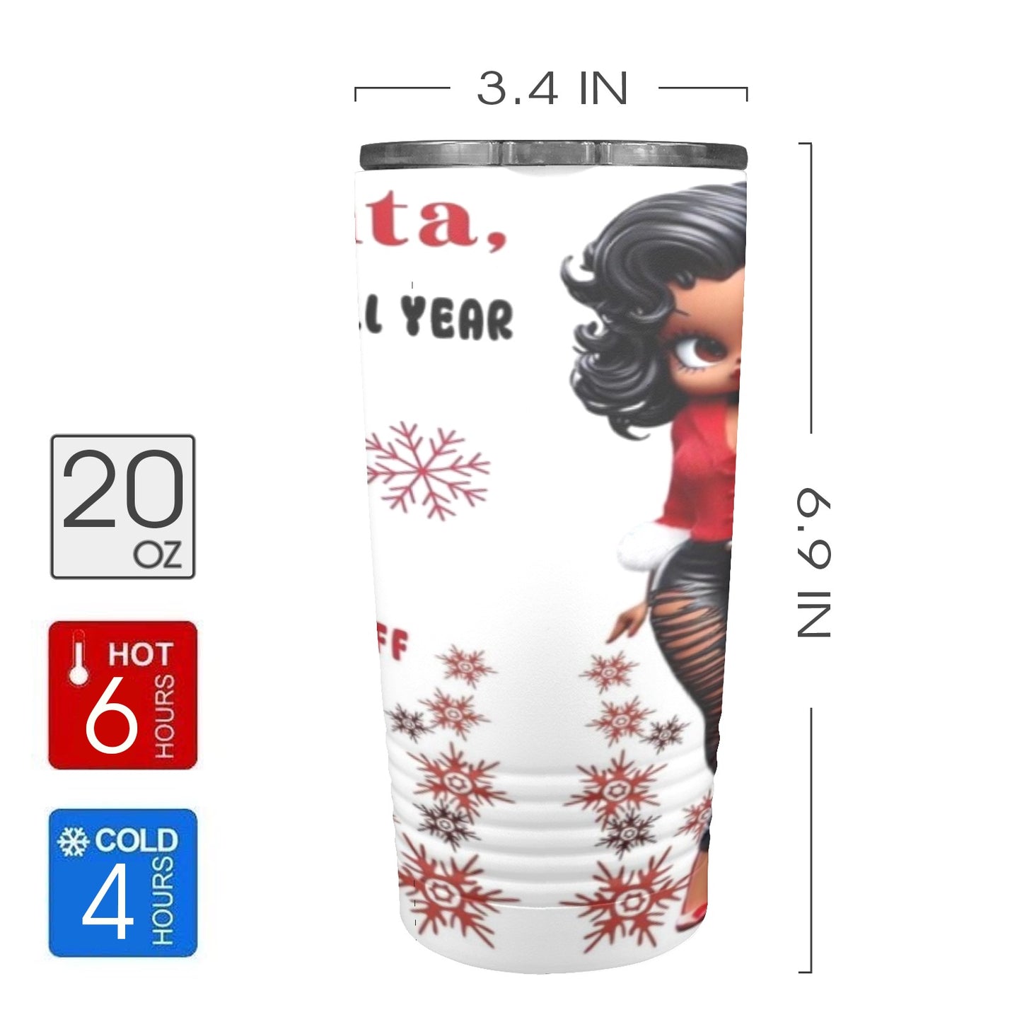 Dear Santa Christmas 20oz Insulated Stainless Steel Mobile Tumbler