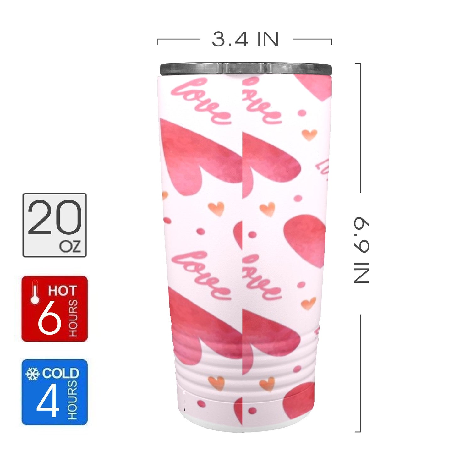 Love Valentines Day 20oz Insulated Stainless Steel Mobile Tumbler