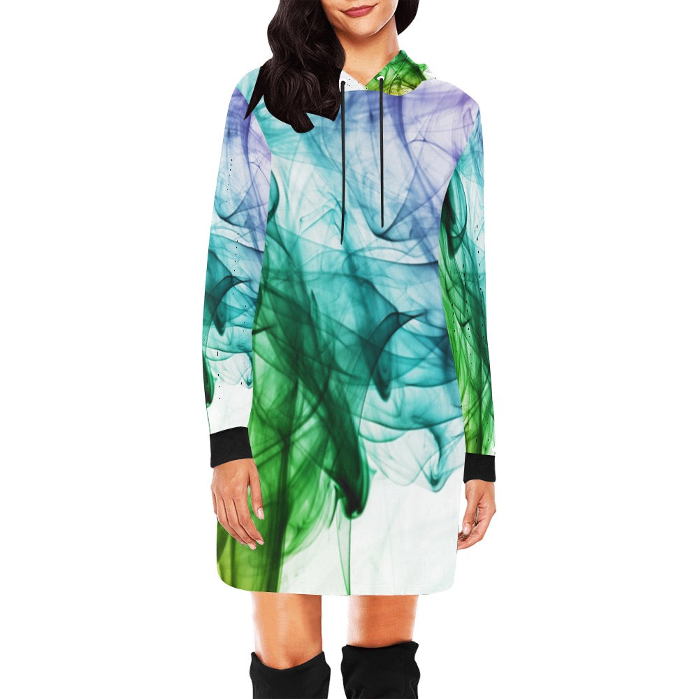 Color Whirl Hoodie Mini Dress