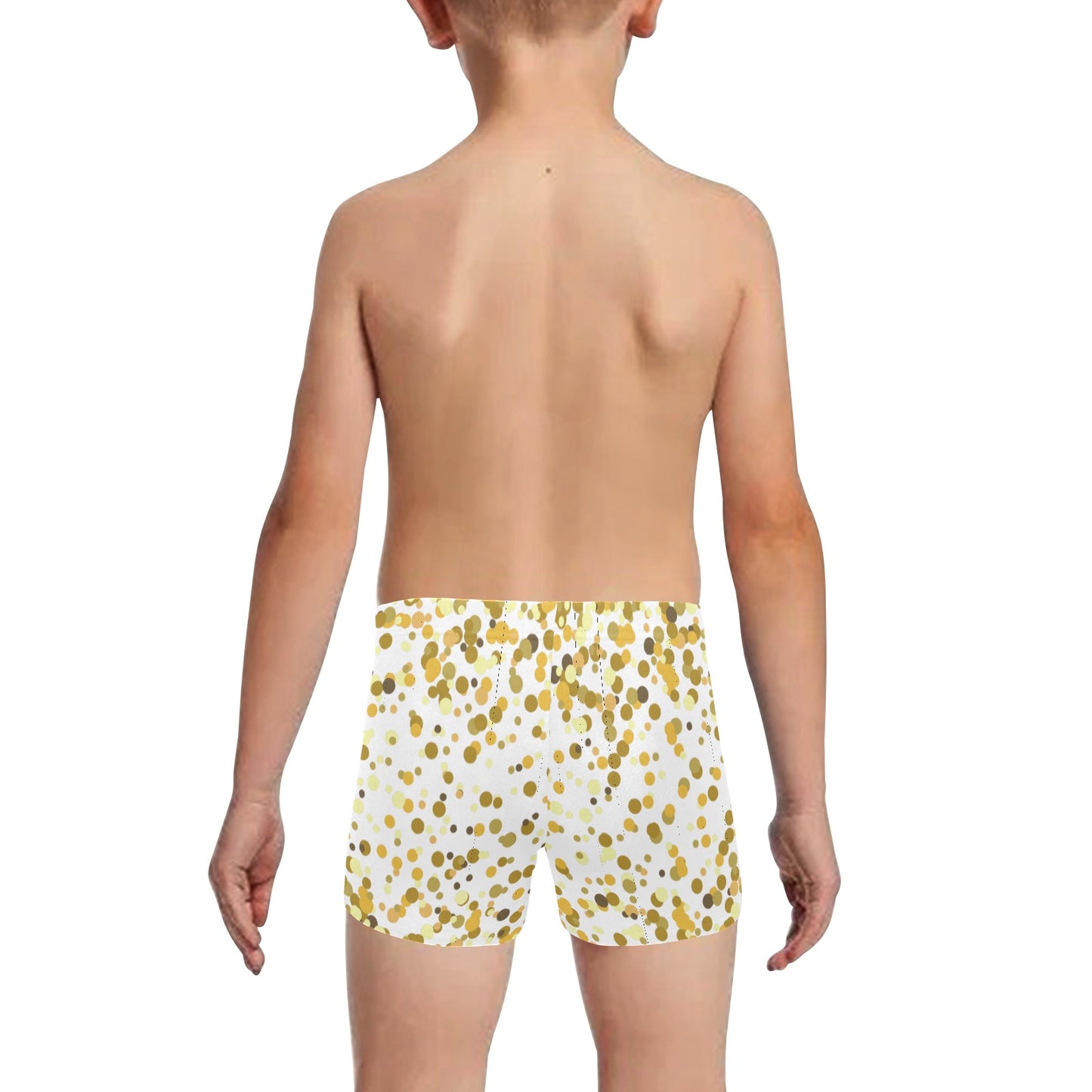 Gold Confetti Little Boys' Swimming Trunks