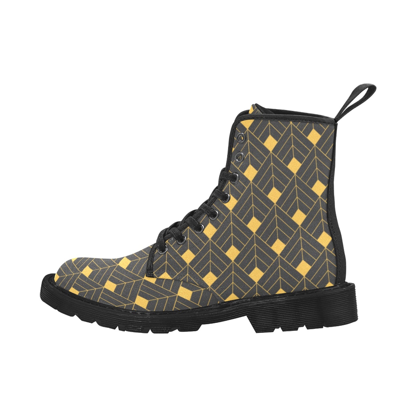 Gold Diamond Martin Boots- Men (Black)