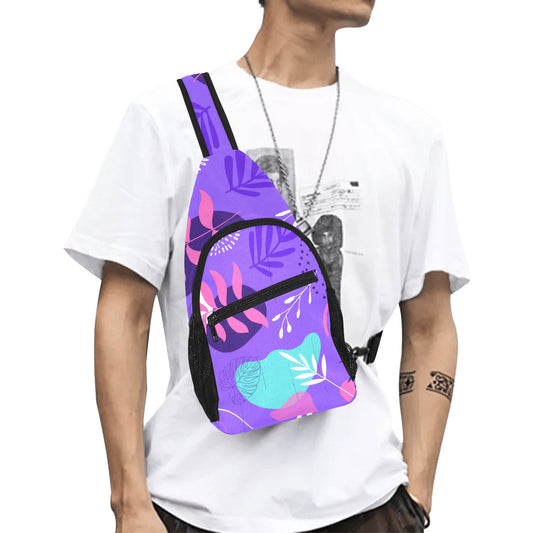 Purple Palms Chest Bag