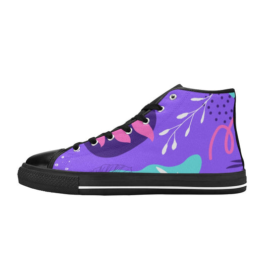 Purple Palms High Top Shoes- Kids