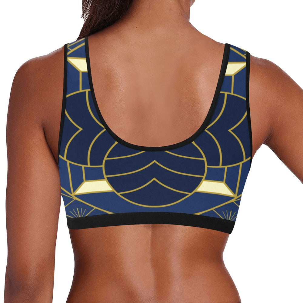 Navy Cut Women's Sports Bra