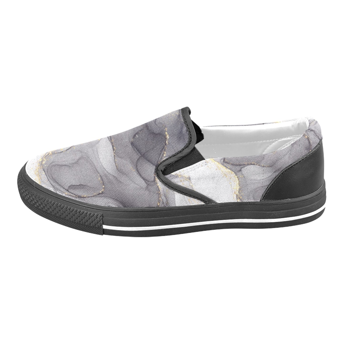 Grey Marble Slip-on Shoes -Kid