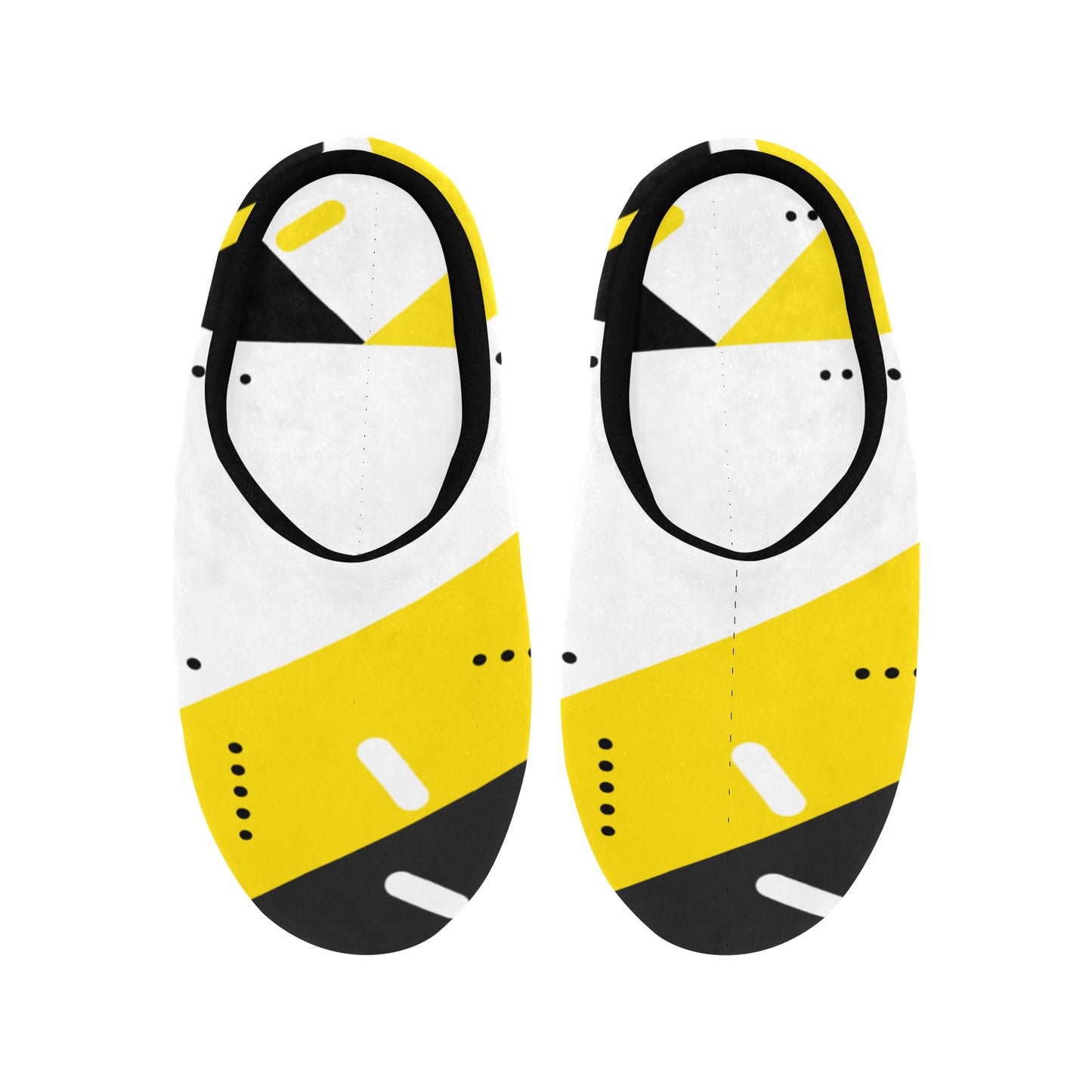 Black & Yellow Women's Non-Slip Cotton Slippers