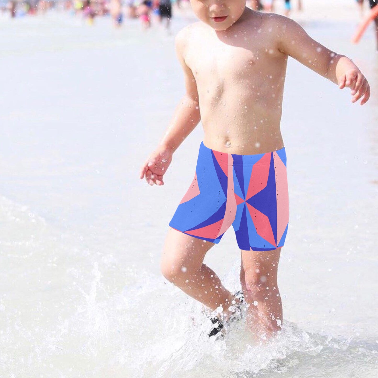 Color Abstract Little Boys' Swimming Trunks