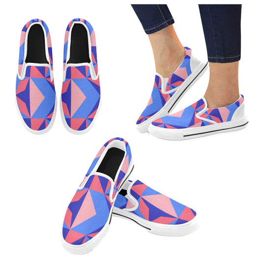 Pink Abstract Women's Slip-on Shoes