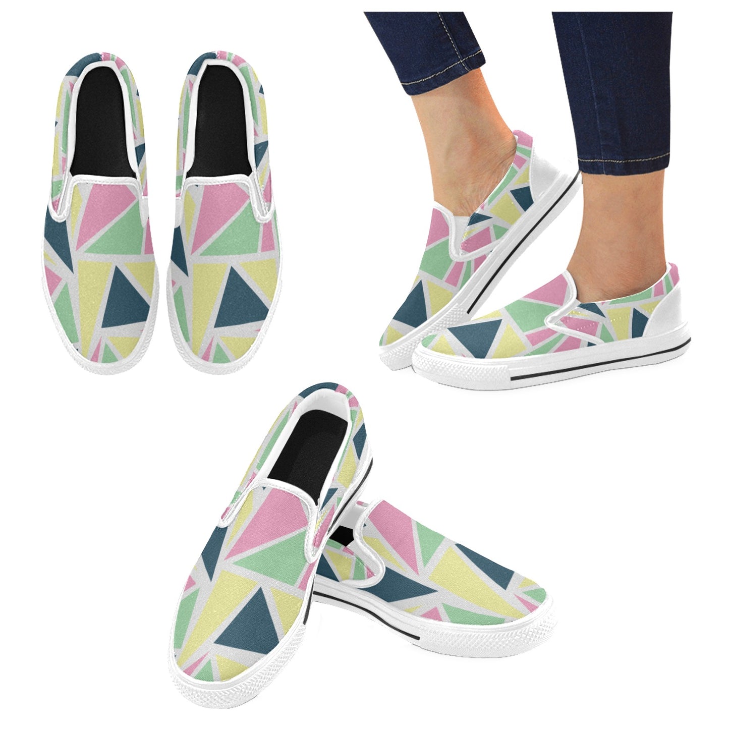 Colored Angles Women's Slip-on Shoes