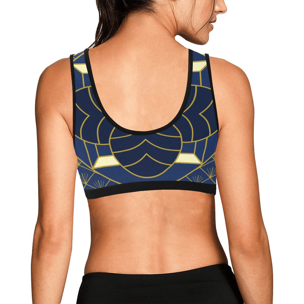 Navy Cut Women's Sports Bra