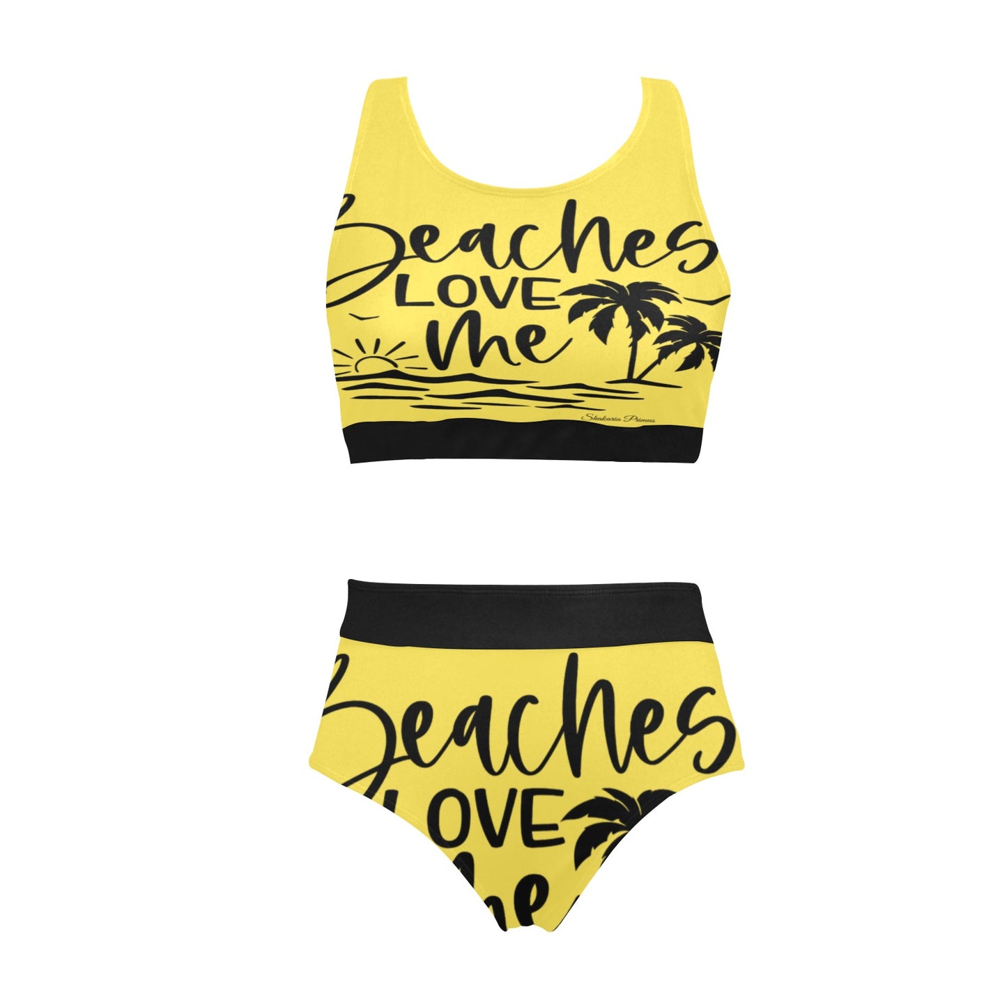 Beaches Love Me Crop Top Bikini Set