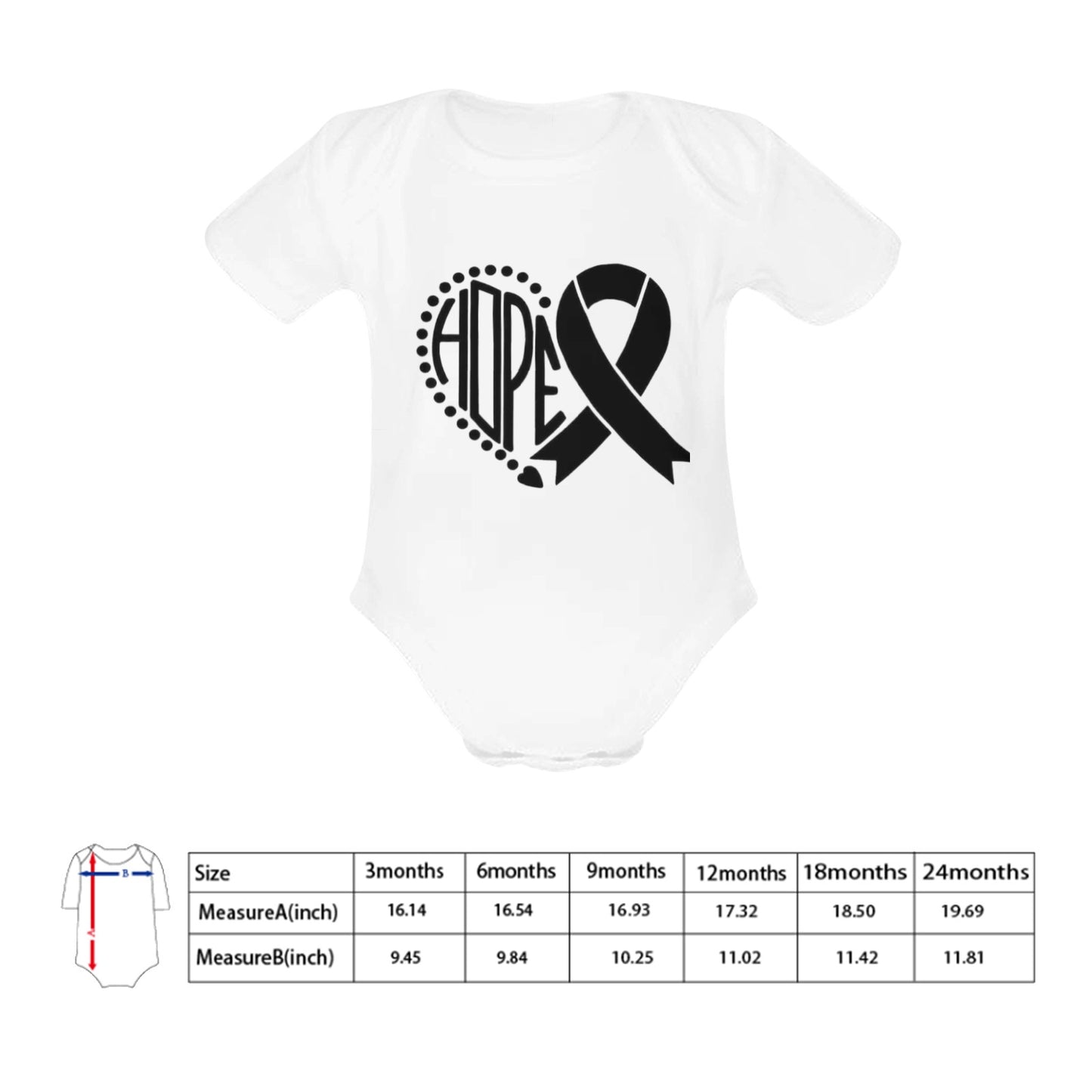 AWARENESS - Hope  Baby Short Sleeve Onesie