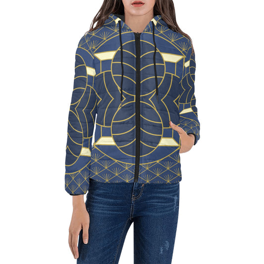 Navy Cut Women's Hooded Jacket