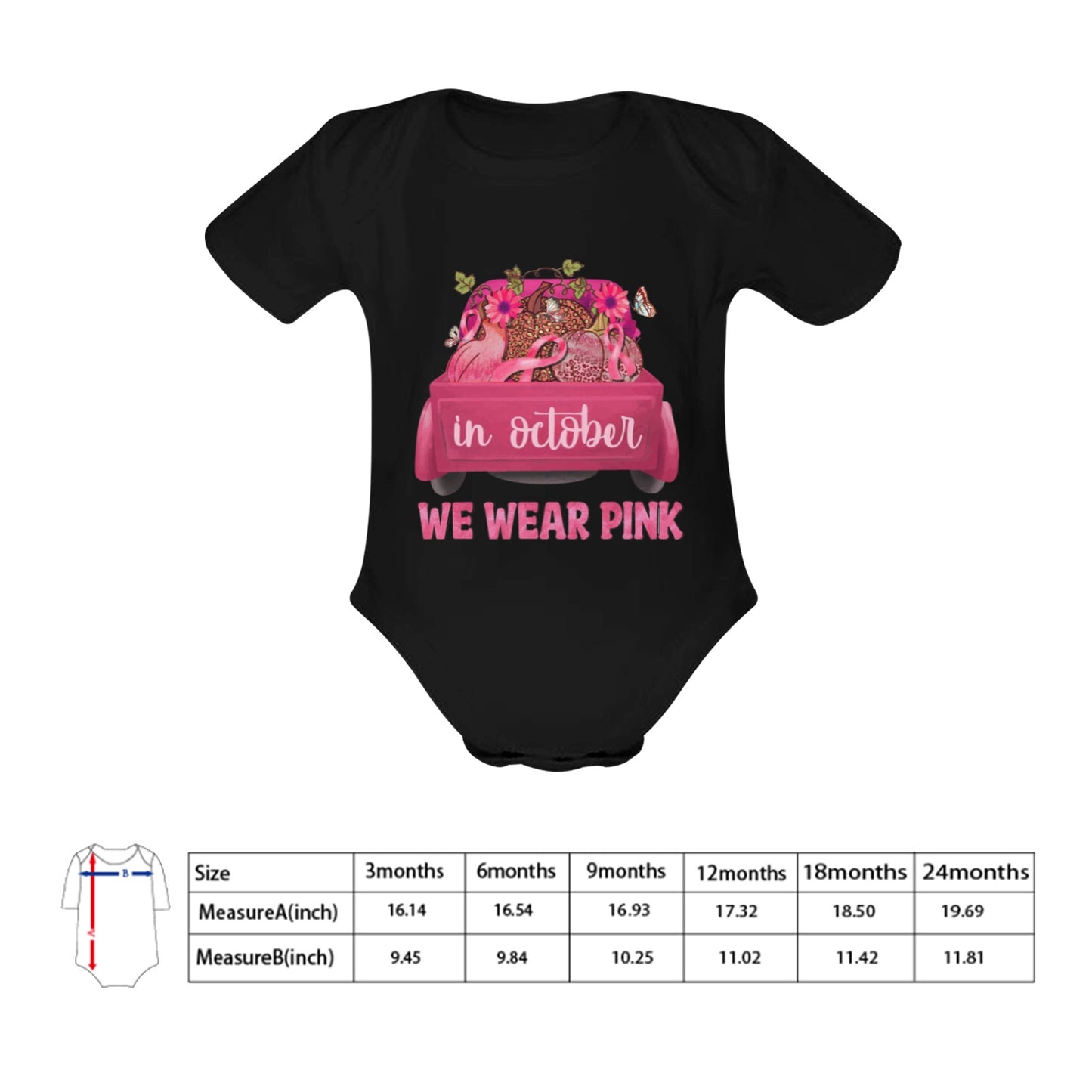 AWARENESS - We Wear Pink Baby Short Sleeve Onesie