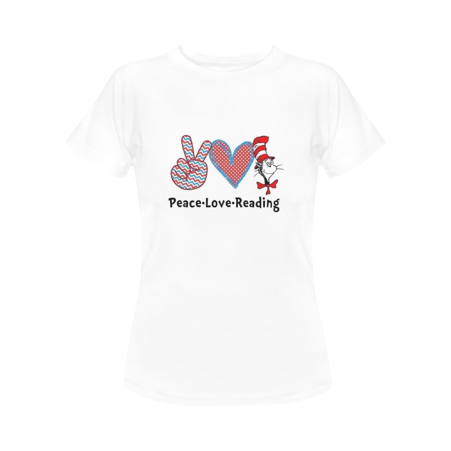 Peace, Love & Reading Women's T-Shirt