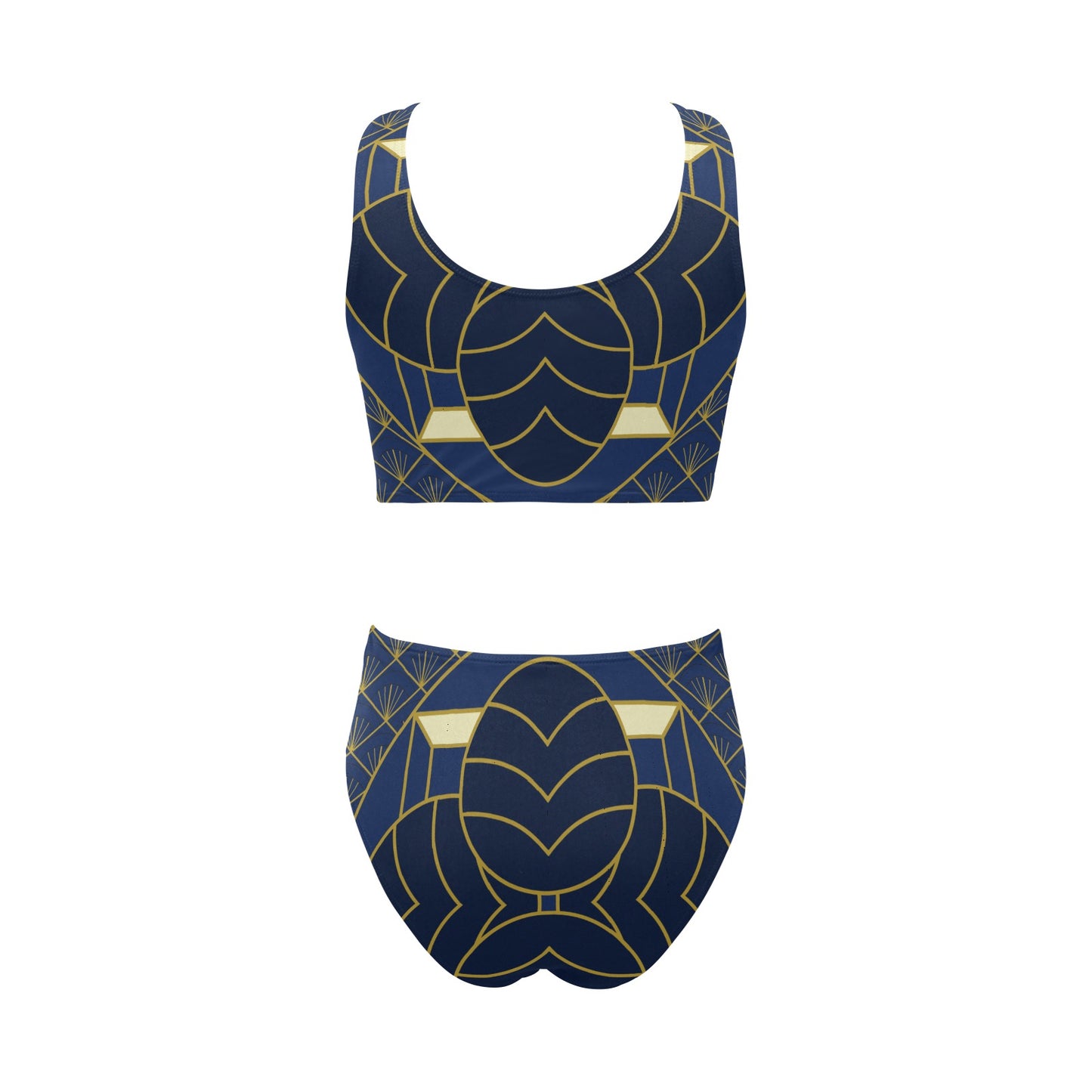 Navy Cut Chest Bow Tie Bikini Swimsuit