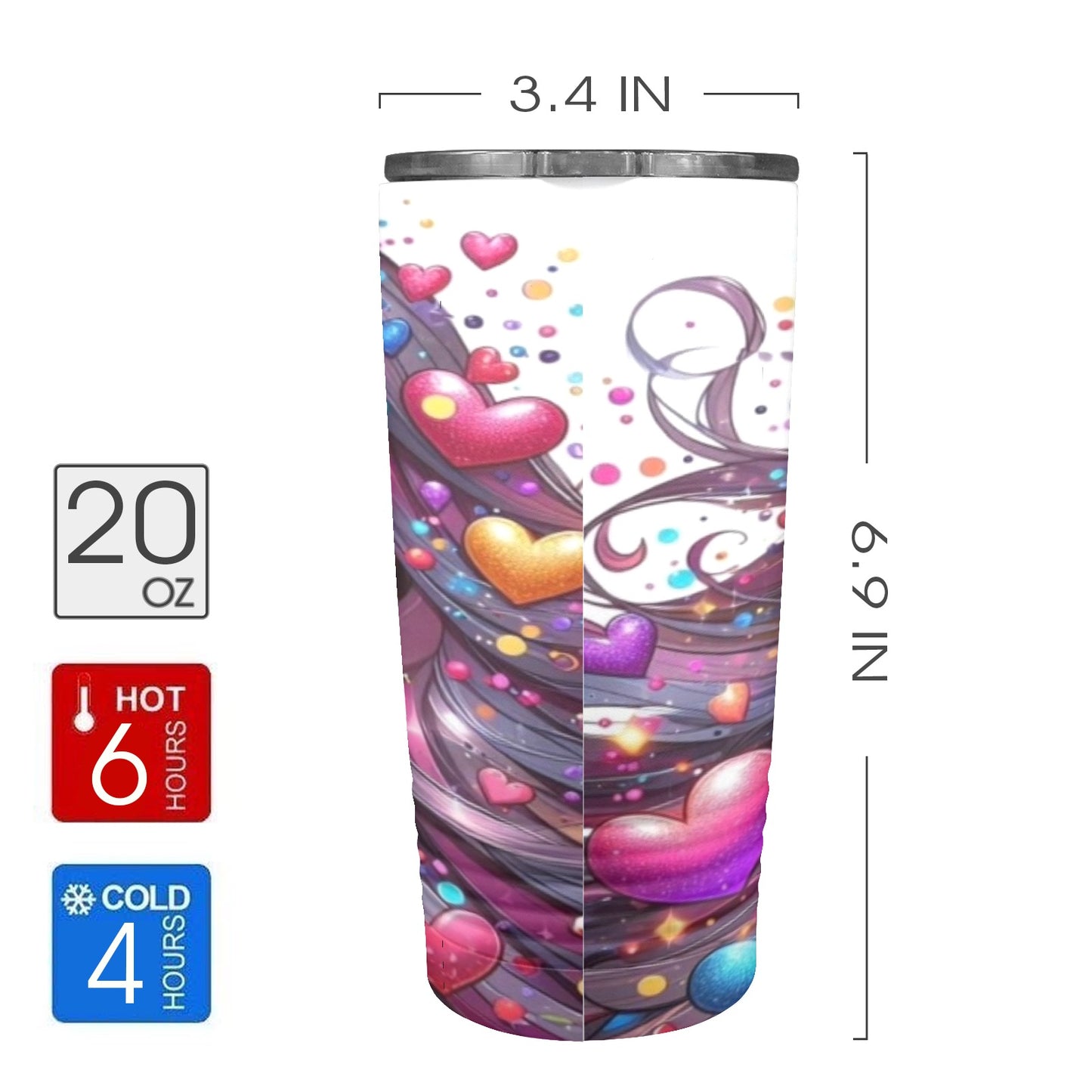 Heart Valentine’s Day Girl 20oz Insulated Stainless Steel Mobile Tumbler