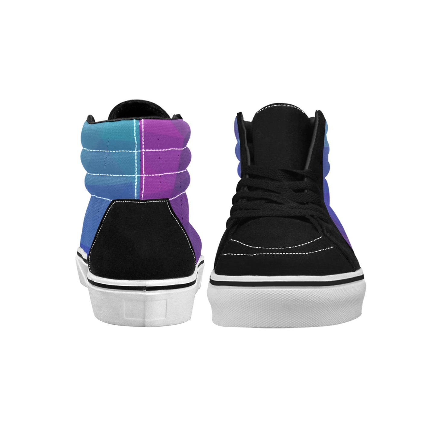 Blue Purple Men's High Top Skateboarding Shoes