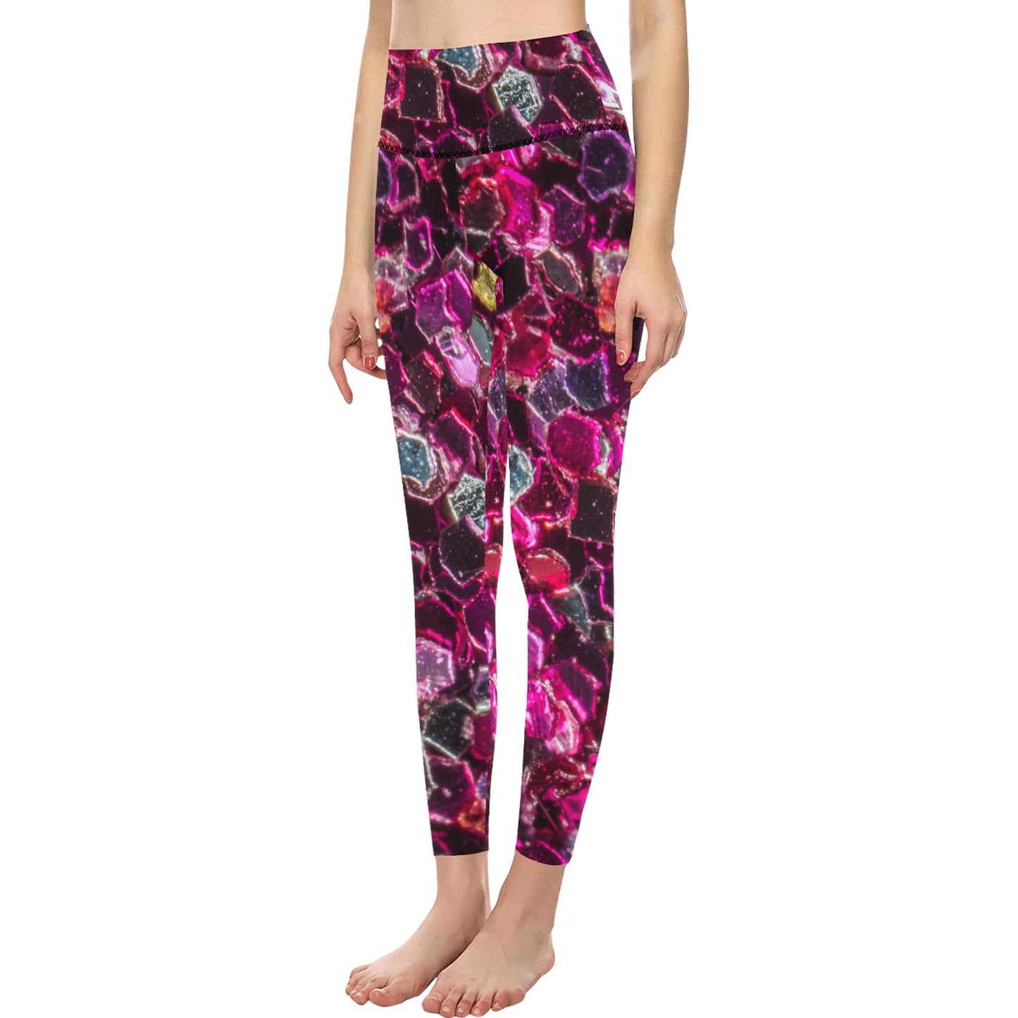 Pink Gem Women's High-Waisted Leggings