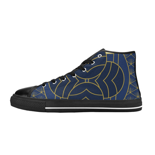 Navy Cut High Top Shoes- Kids