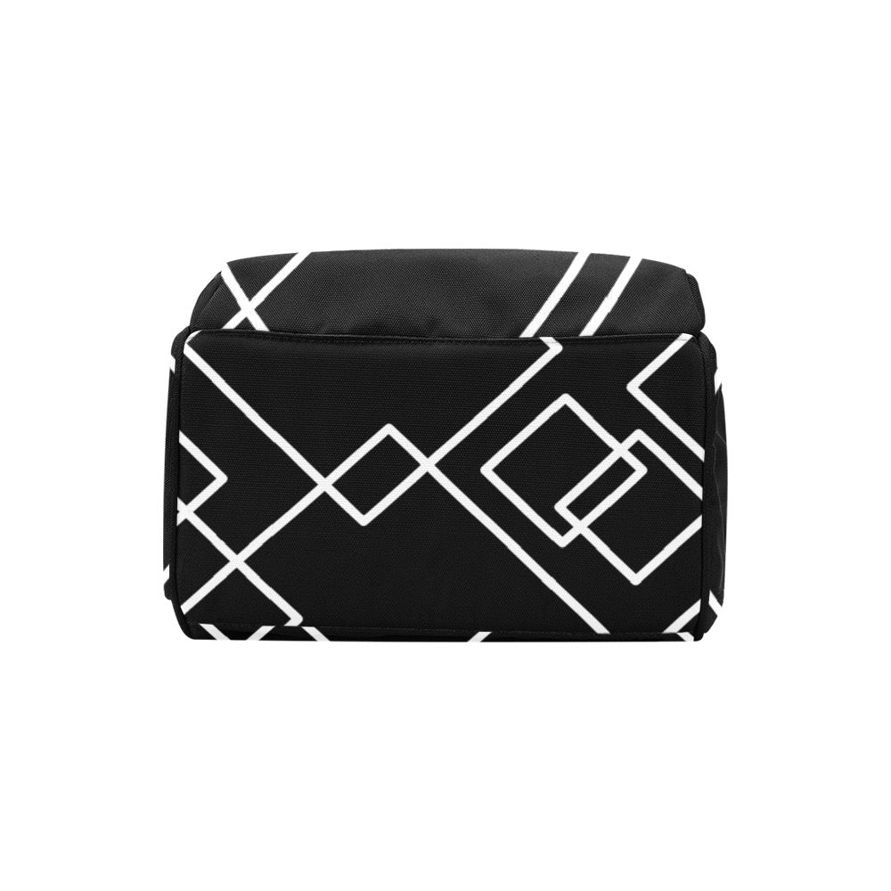 Black Squared Multi-Function Diaper Backpack/Bag