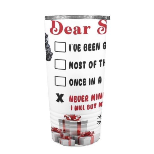 Dear Santa Christmas 20oz Insulated Stainless Steel Mobile Tumbler