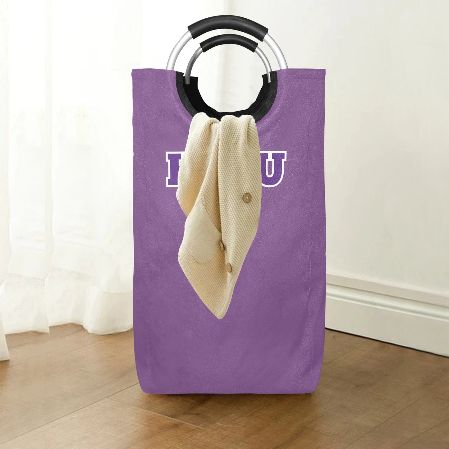 Purple & White HBCU Square Laundry Bag