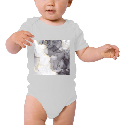 Grey Marble Baby Onesie