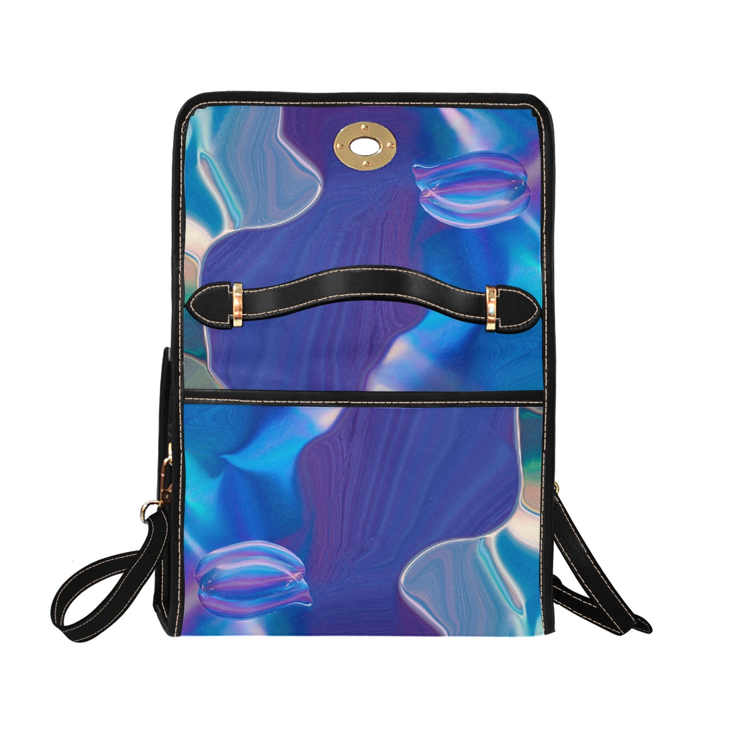 Blue Aura Waterproof Handbag-Black