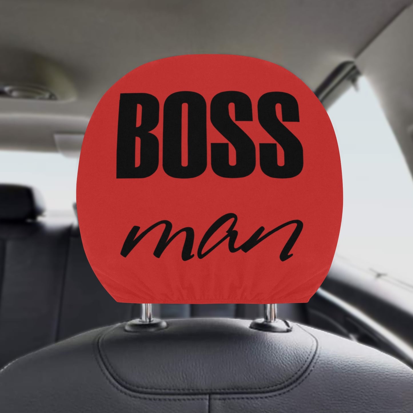 Boss Man Car Headrest Cover (2pcs)